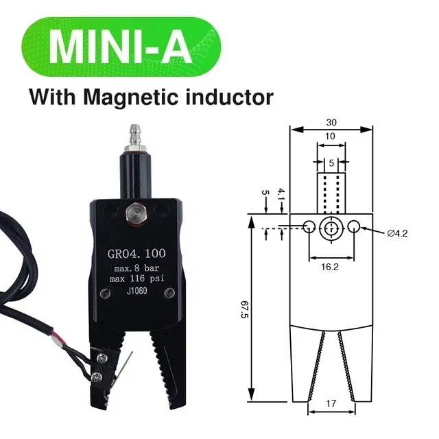 Pneumatic Gripper Manipulator Fixture for Injection Molding Grab With Sensor Switch Water Spout Clip Robot Arm Fixture Cylinder: Yellow