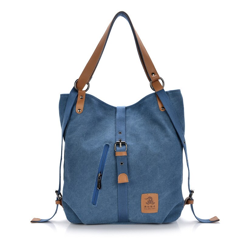 nouvelle femme sac à main dame filles décontracté toile sac à main sac à bandoulière multifonctionnel femmes sac de messager: Bleu