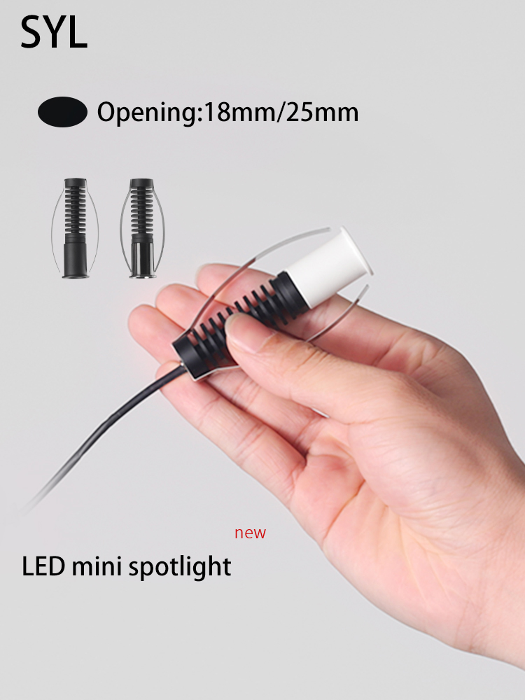 Mini focos Led empotrables de ángulo pequeño, lámpara de techo redonda blanca y negra, COB, vitrina de vino, sala de exhibición, Foco de 15 grados