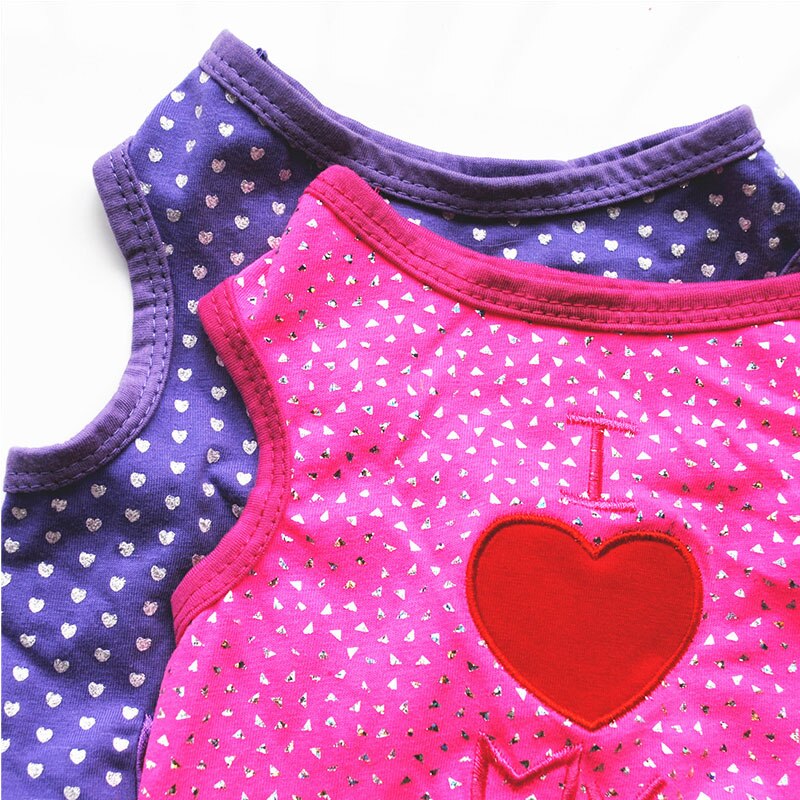 Ster Hart Hond Zomer Jurk Brief Gedrukt Kleine Hond Tops Kat Puppy Kleding Voor Kleine Middelgrote Honden T-shirt Jurk ruche Kostuums