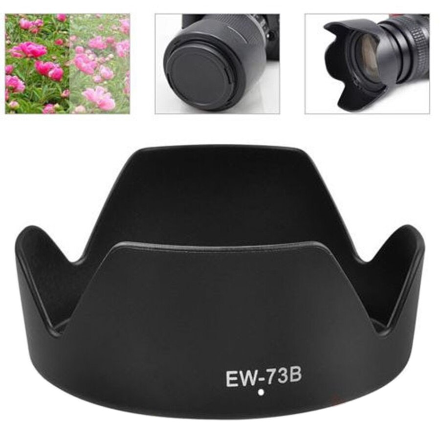 Camera 67mm Zonnekap Lens cap 2in1 -View 67mm Parasol Petalo/zonnekap EW-73B voor Canon 650D 700D 600D 60D