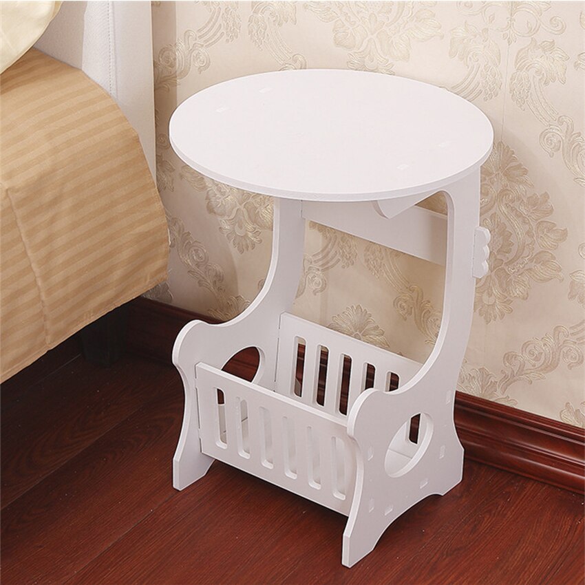 Multifunction Small Side Table Plastic Tea Coffee Table for Living Room Desk Leisure Magazine Storage Rack Table Hollow Carved