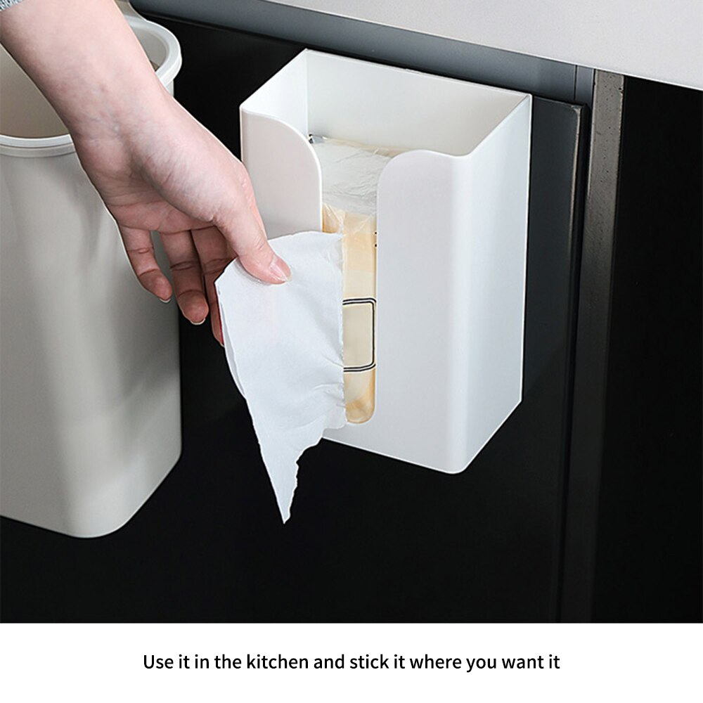 Multifunktionel bordholder til ansigtsservietter servietboks badeværelse vægmonteret tissueboks køkken selvklæbende papirbakke