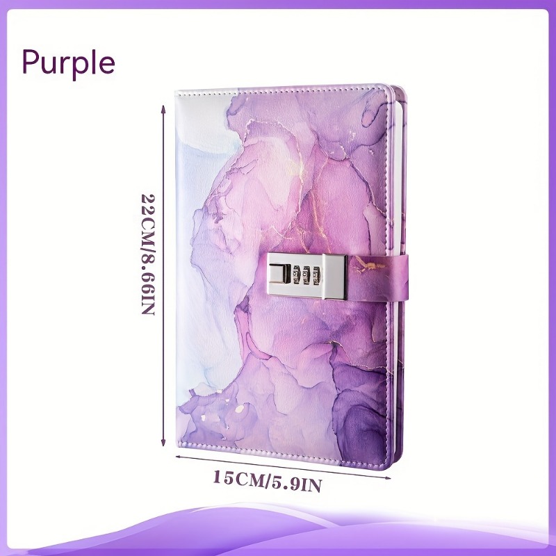 A5 Password Book With Lock Journal Journal Book Student Notepad Stationery Notebook: Red