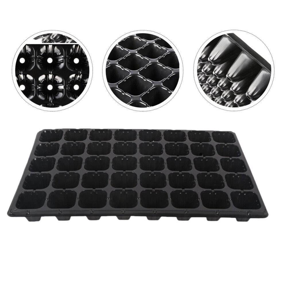 10PCS 40 Cell Seedling Tray Seed Starter Growing Plantings Trays (Black)