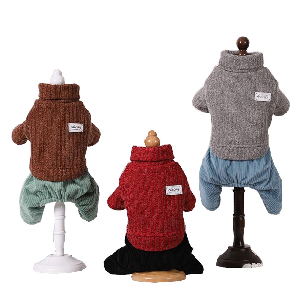 Overall för hundar tröja topp varm hund outfit teddy chihuahua manchester byxor hundkläder 3 färger xs sml  xl 2xl