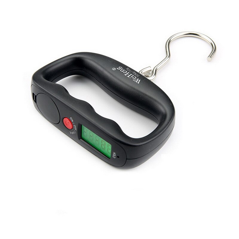 Junejour Portable Mini Digital Hand Held Fish Hook Hanging Scale Electronic LED Display Weighting Luggage Scale Gram Balance: A14L Black