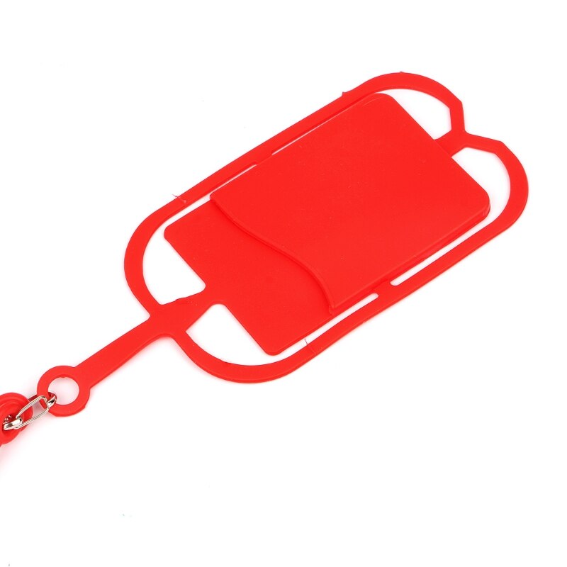 Aftagelig silikonebånd mobiltelefon taskeholder halsrem med id-kortslot