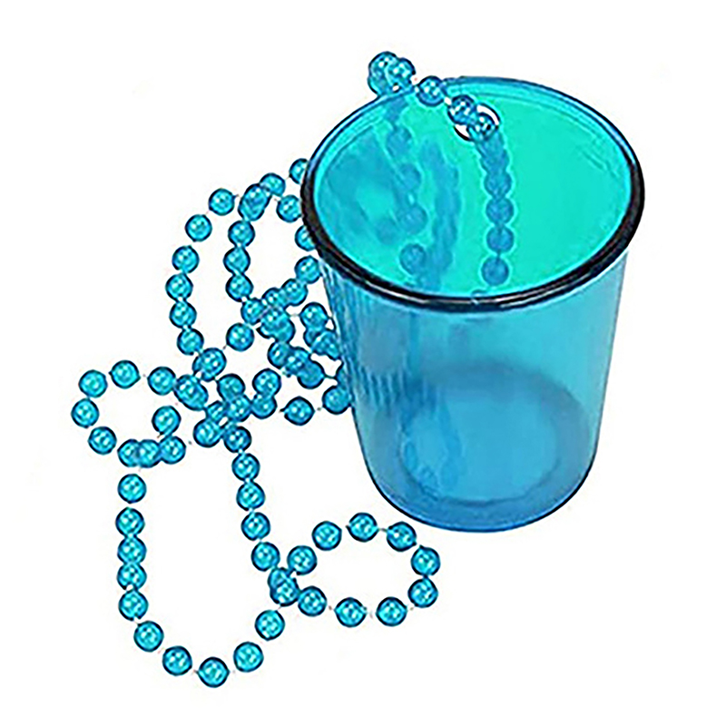 Plástico Shot Glass no colar frisado para Bachelorette, noiva festa copos, aniversário e casamento: Cáqui escuro