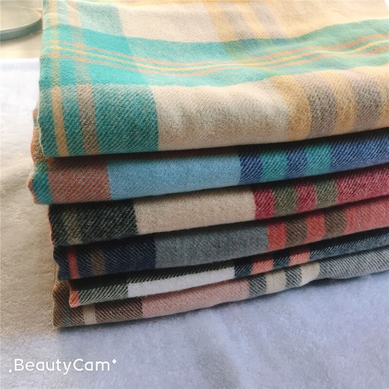 Direct Yellow Plaid Winter Scarf Shawl Women Wool Blends Poncho Wrap Female Tippet Stole Ladies Colorful Scarves Pashmina