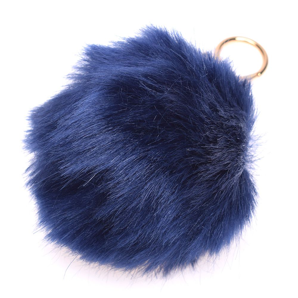 ISKYBOB brelok z futrzanym pomponem prawdziwy królik brelok z futrzaną kulką futro brelok Porte klucz wiolinowy Llaveros do torby wisiorek do torby akcesoria: Niebieski