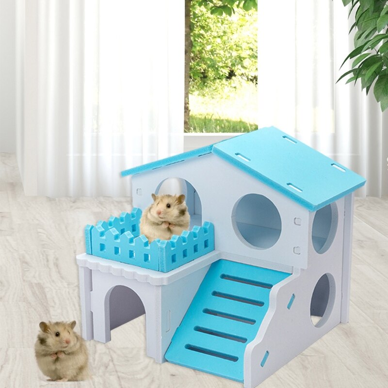 Hamster Wooden House Nesting Habitat Small Animals... – Vicedeal