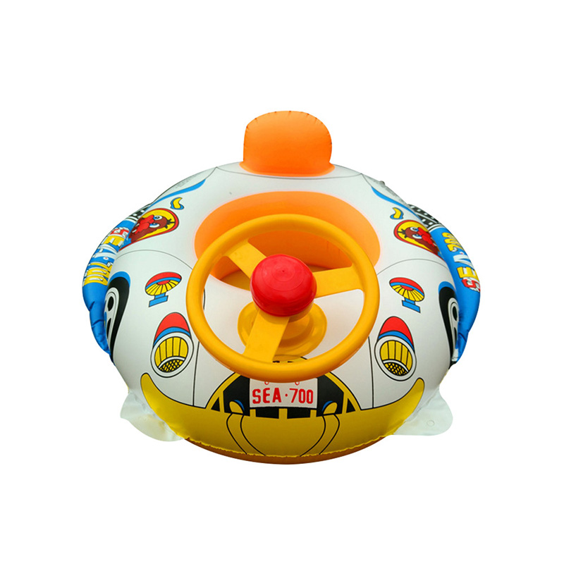 Inflatable Pool Float Baby Kids Swimming Ring with Car Steering Wheel Children Pool Bath Accessories