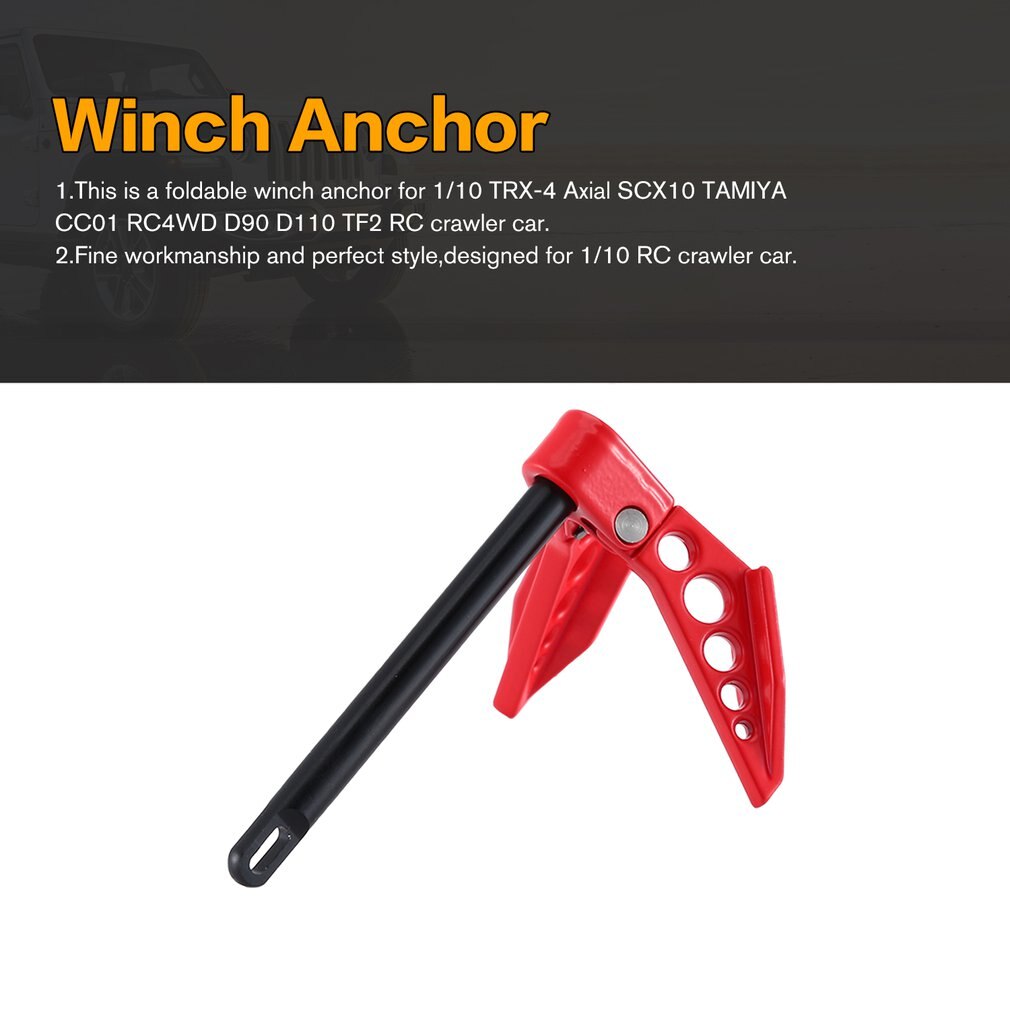 1:10 Foldable Winch Earth Anchor Decor Tool for RC Car TRX-4 Axial SCX10 TAMIYA CC01 RC4WD D90 D110 TF2 Accessories Parts