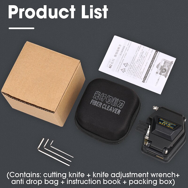 Fiber cleaver AUA-6C cable cutting knife FTTH fiber optic clipper tools cutter High Precision Fiber Cleavers 16 surfacece cutelo