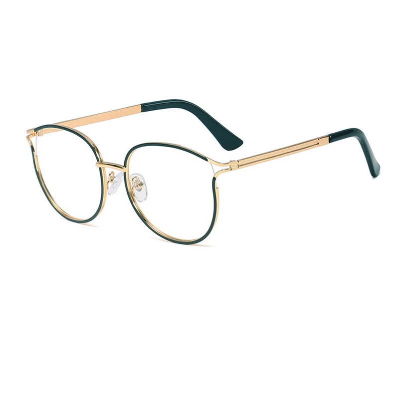 Gafas transparentes de para mujer, gafas de ojo de gato, montura de Gafas de metal para mujer, gafas femeninas ópticas de Retro