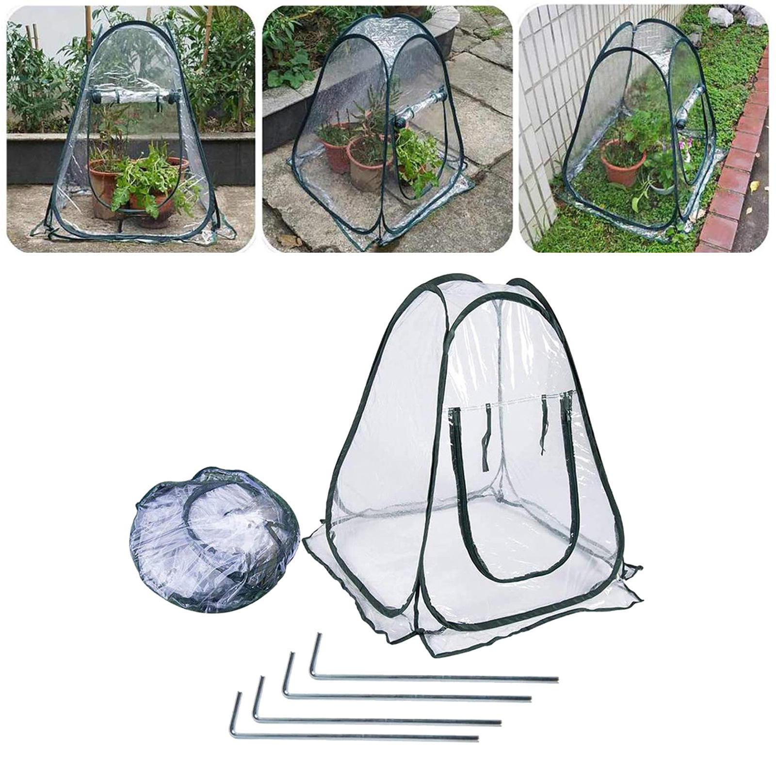 1Set Mini Greenhouse popped Up PVC Grow House Backyard Portable Garden Plant Tent Greenhouse Cover Home Garden Supplies