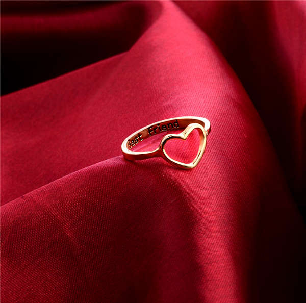 Liefdeshartringen, beste vriend ring voor beste vriend verjaardag sieraden dames heren unisex hartvormige ring