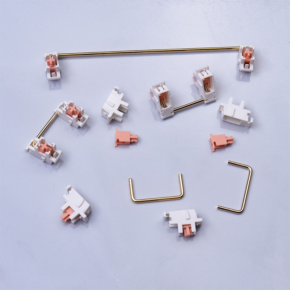 Panda Pink Gold Plated Plate Mounted Mechanical Keyboard Stabilizer PCB Case 6.25u 2u Modifier Button Stabilizer