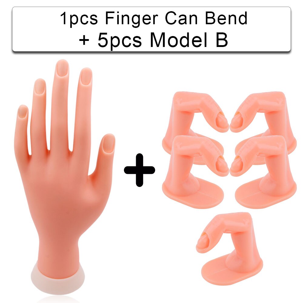 5/10pcs False Nails Finger Practice Model 1pcs Nail Hand Training For Manicure Beauty Nail Tips Flexible Practice Finger Tools: 5pcs Set D