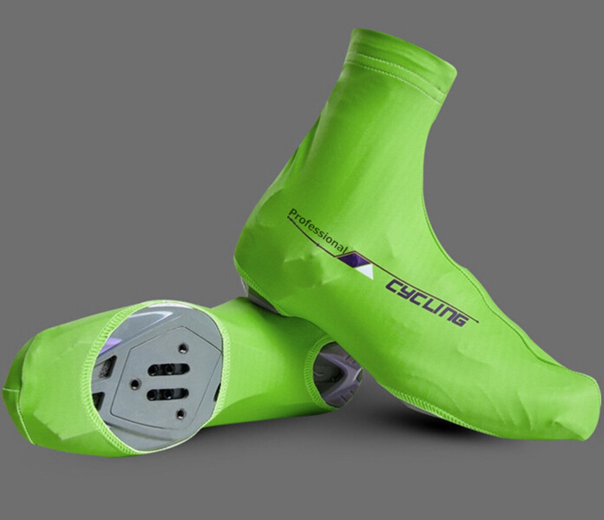 Winter Spandex Durable Absorption Breathable Cycling Shoes Covers Bicycle Bike Zippered Overshoes Equipment Man/Women: Green / M