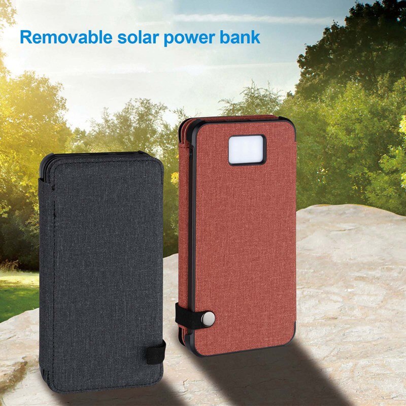 Outdoor Portable Folding Foldable Waterproof Solar Panel Charger Mobile Power Bank 10000mAh Dual USB Port for Cellphone Battery