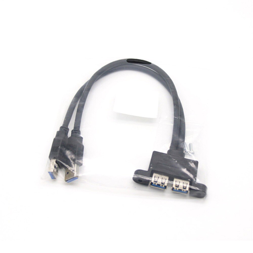 Dual USB 3.0 Male to Dual USB 3.0 Female USB 3.0 Extension Cable with Screw Panel Mount Male to Female M/F 0.5/1/1.5m
