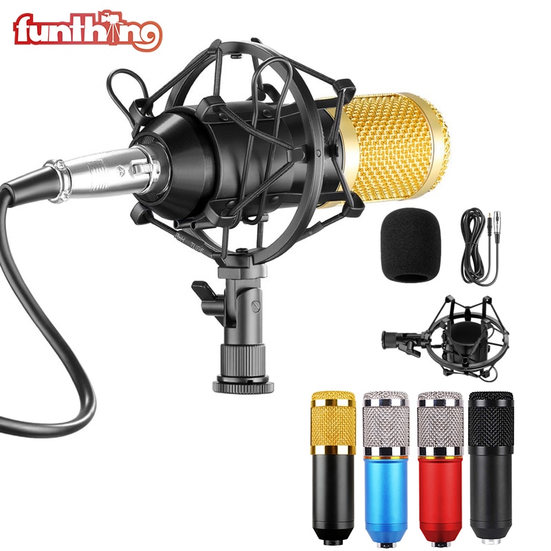 BM800 Condensator Microfoon Professionele Voice Recording Microfoon Kit: Shock Mount + Schuim Cap + Kabel Als BM800 Opname Microfoon