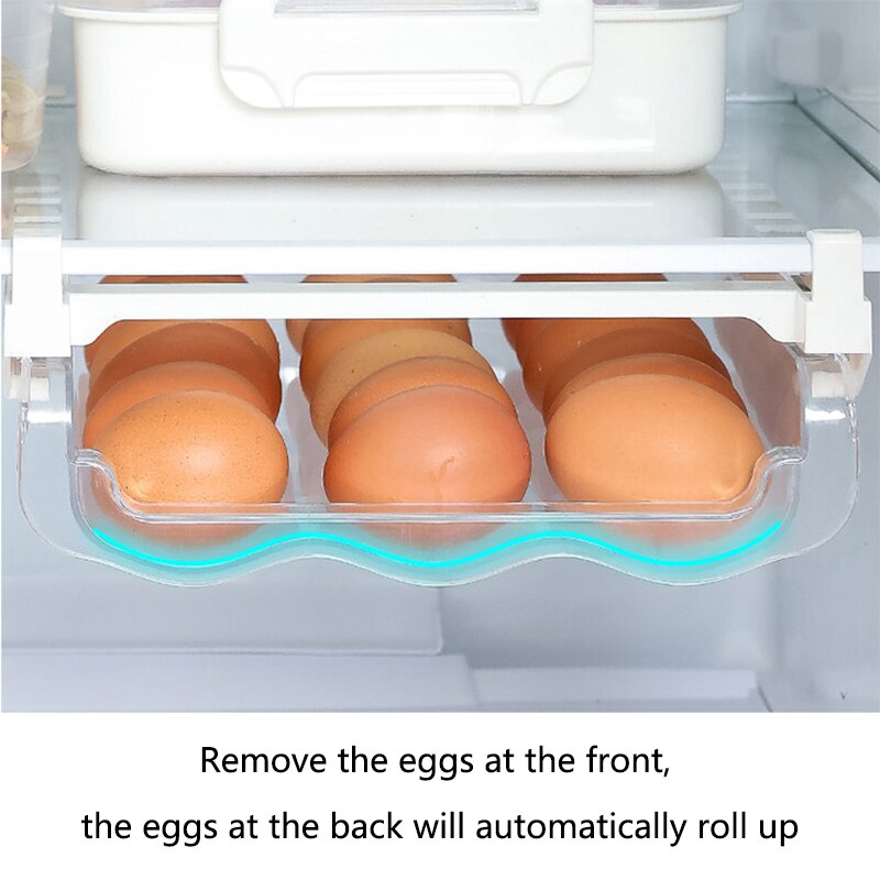 Fridge Organizer Storage Rack Freezer Shelf Pull-out Refrigerator Storage Box Food Preservation Keep Fresh Partition Container