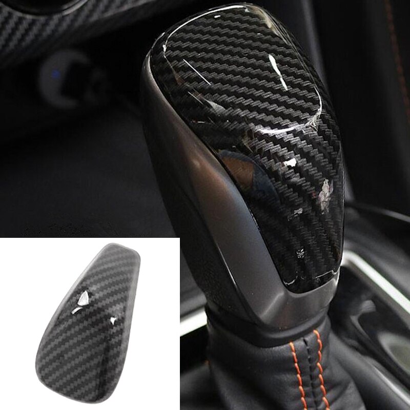 Car Gear Shift Knob Head Cover Sticker Interior Car Styling Accessories ABS Carbon Fiber Black for Subaru Forester