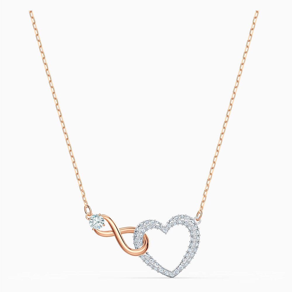 Rose guld uendeligt hjerte halskæde armbånd sæt repræsenterer kærlighed, lover at give kæreste en valentinsdag: 4