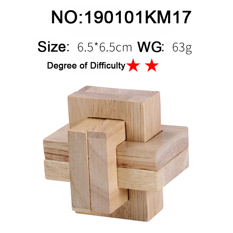 Neue Kommen 3D Puzzles Gehirn Teaser Luban Kong Ming Lock Verriegelung Geistigen Pädagogisches Spiel Holz Spielzeug Für Kinder Kinder: 190101KM17