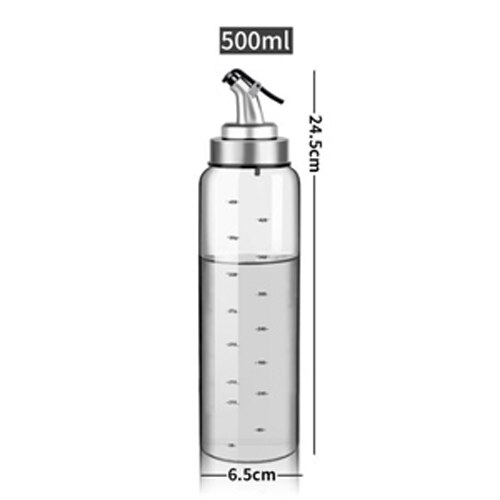 Madlavning krydderier flaske dispenser sauce flaske glas opbevaring flasker til krydderi glas olie spray eddike køkkenredskaber: 500ml
