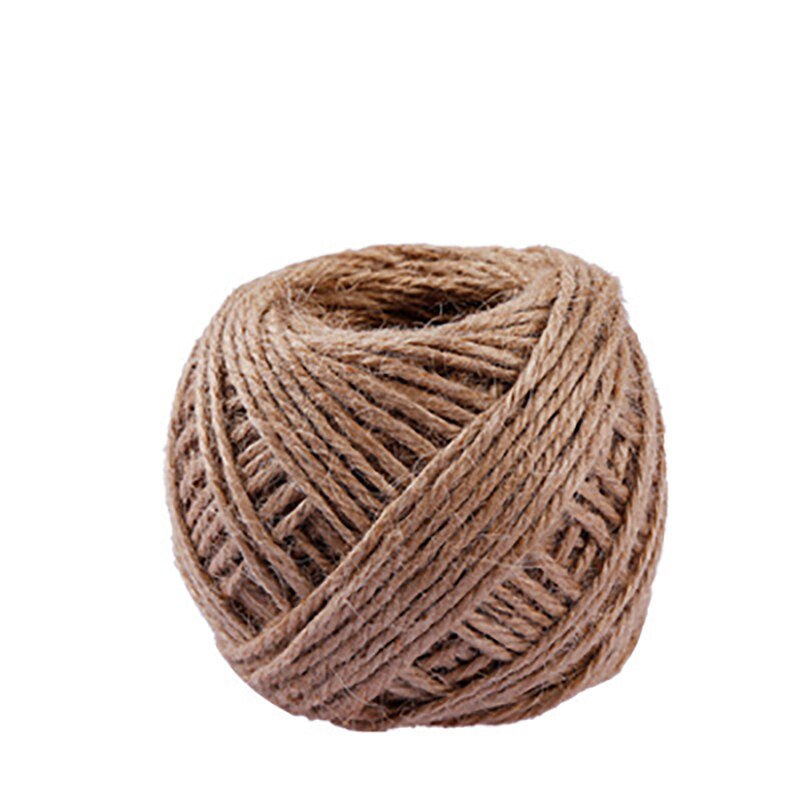 (6 farver ) 50m naturlig jute hessian jute garn snor optræk håndtag gør det selv foto reb indpakning jule fødselsdagsfest: Original