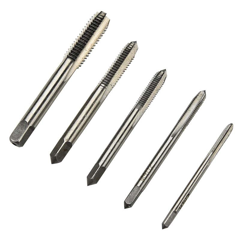 5 st hss maskin skruvgänga metrisk plugg skruv kranar 3mm 4mm 5mm 6mm 8mm m3-m8 set kit skruv gäng kran borr  m3 m4 m5 m6 m8