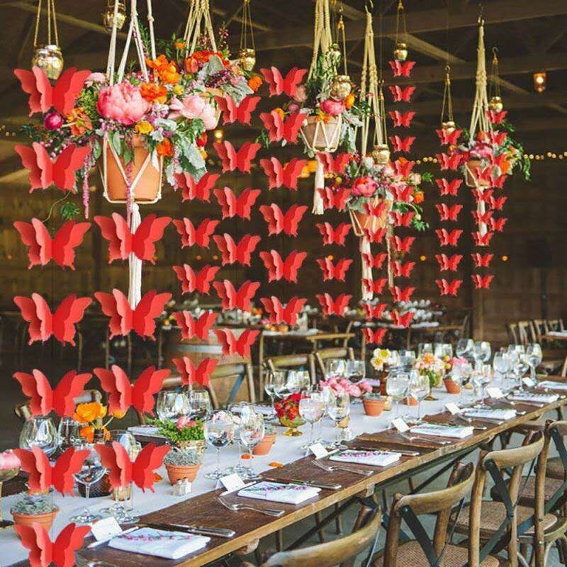 270cm fargerike sommerfuglpapir krans hengende banner bryllup bursdagsfest dekor baby shower barn jente rom dekor bunting