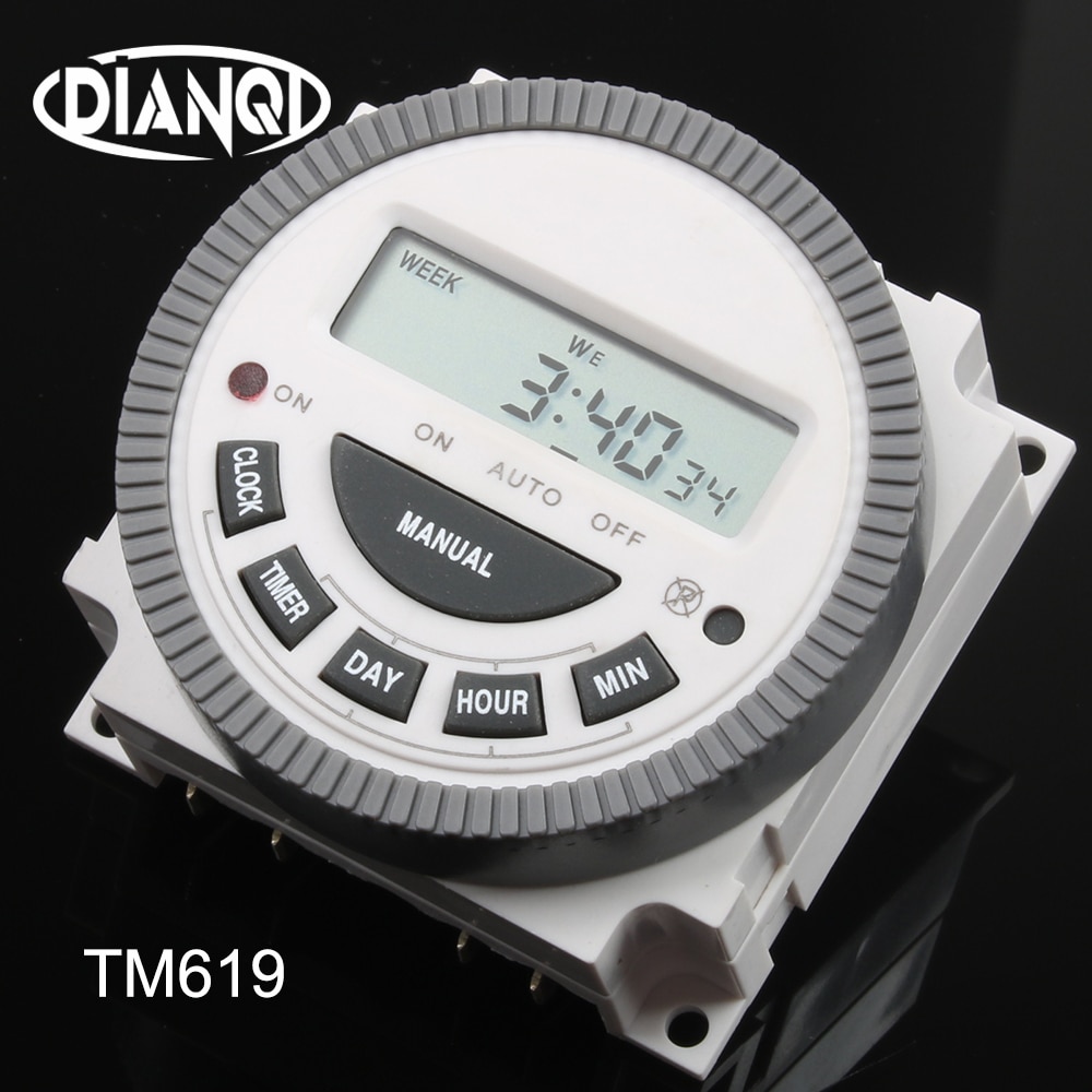 TM619 AC220V 230V 240V 16A Digital LCD Power Timer controller Relay with UL listed relay 7 Days Weekly Programmable Timer switch