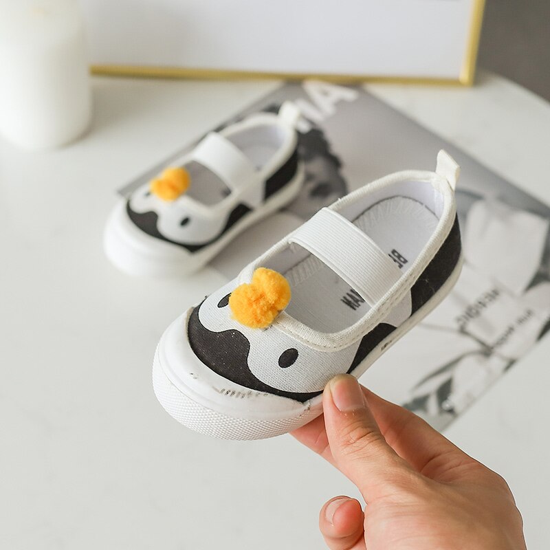 Kinderschoenen jongens meisjes peuter canvas schoenen schattige dieren zachte zool babyschoenen gemengde kleur comfortabel  sz056: Sz056 witte / 7
