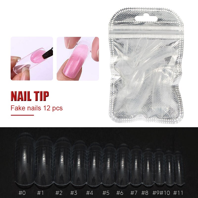 BUKAKI 5 pièces Pinces À Ongles pour Poly Gel Rapide Bâtiment 12 pièces Ongles Formes Poly Gel Kit Ongles Extension D'art Manucure Outils Ensemble