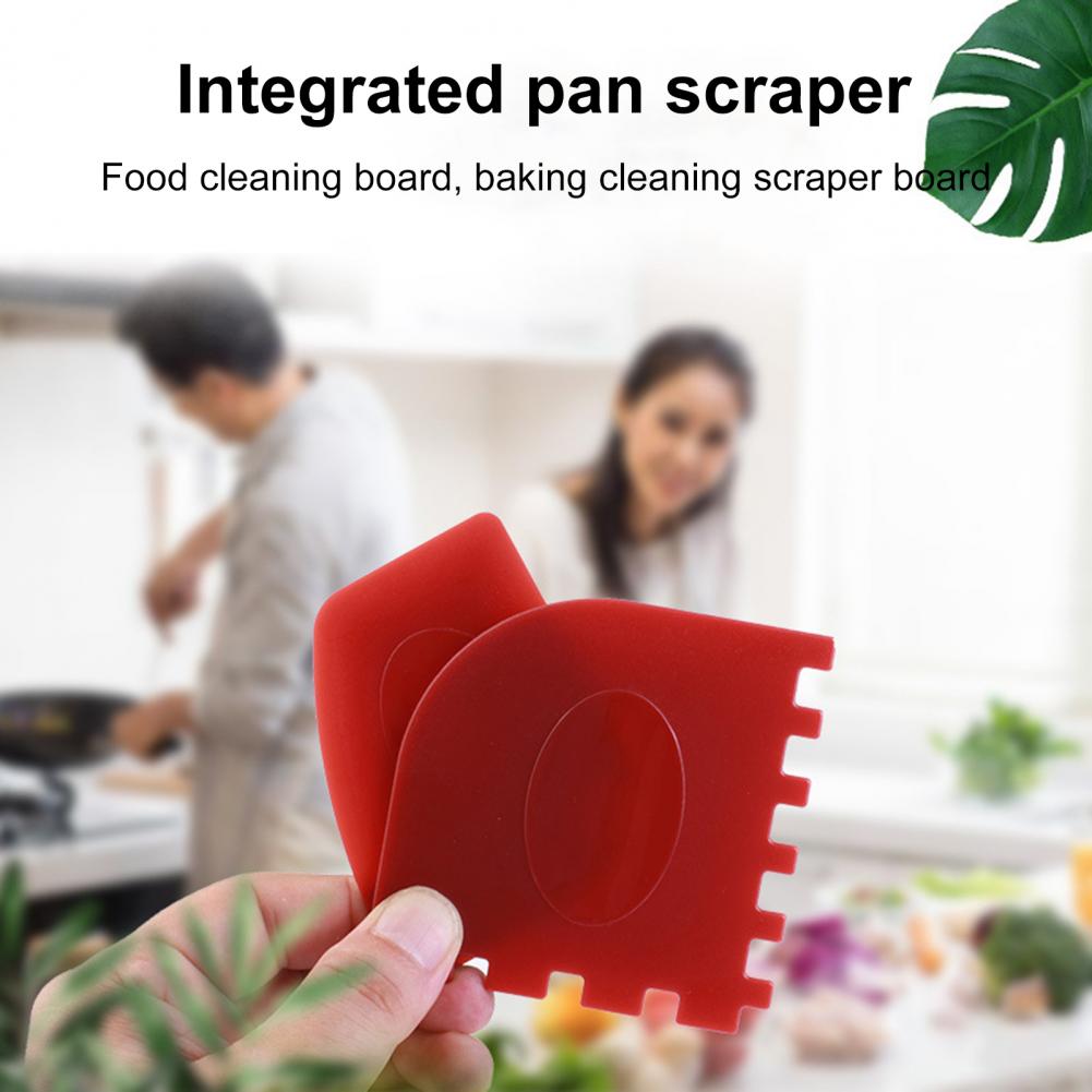 Oil-proof 1 Set Food-graded Grill Pan Scraper Set Reusable Pan Cleaning Scraper Smooth Surface for Bowl