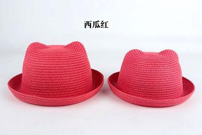 Stro Hoeden Kids Karakter Oor Decoratie Zomer Cap Baby Zonnehoed Voor Meisje Jongens Emmer Cap Voor Kinderen Hoed Strand panama Caps: 16