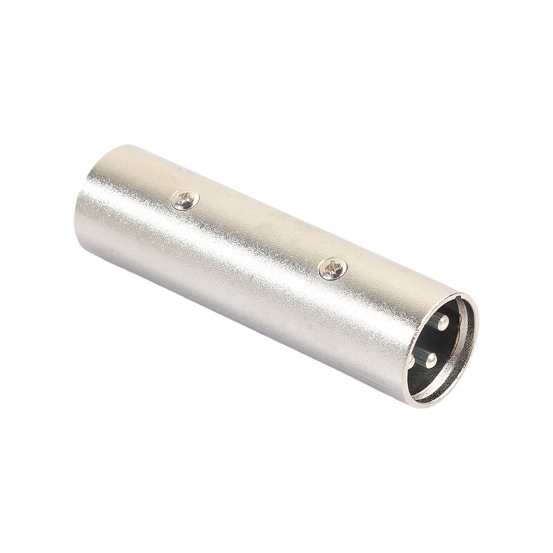 Adaptador XLR macho a macho, acoplador de conector macho XLR de 3 pines a macho de 3 pines, adaptador de línea de micrófono-2 paquetes
