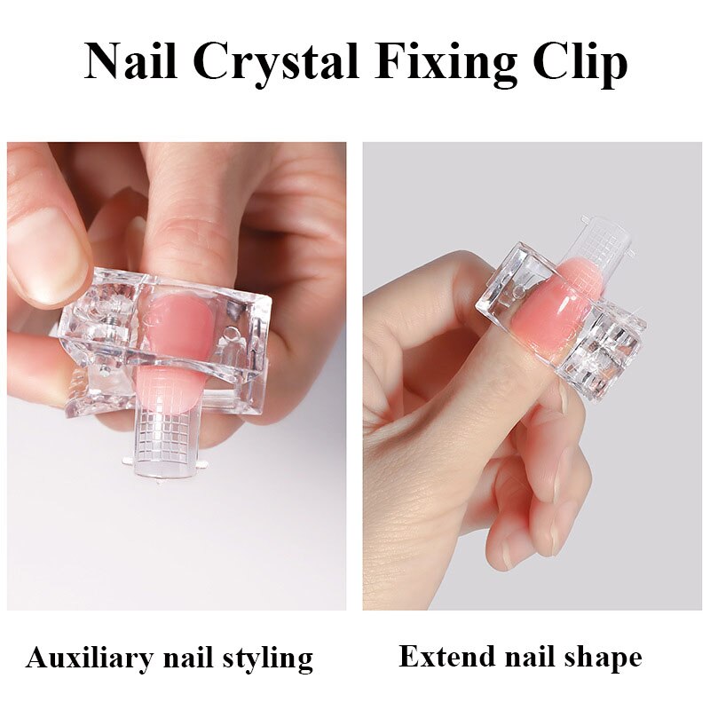 Akryl negleklemme gennemsigtig gel hurtig bygning neglespidser klip fingernegle forlængelse uv klemmer manicure kunstbygger værktøjssæt
