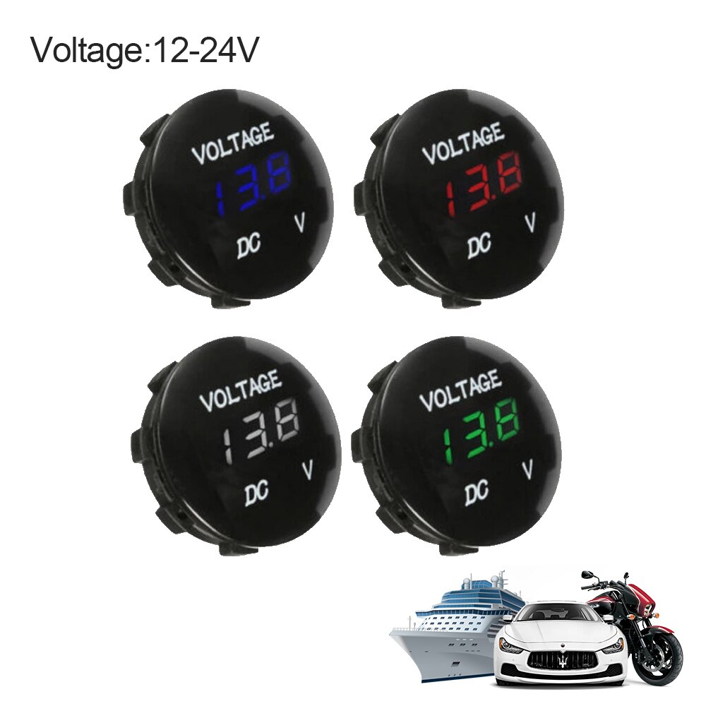 Dc 12 V-24 V Auto Motorfiets Waterdichte Led Panel Digitale Voltage Meter Voltmeter Auto En Motorfiets Voltmeter modificatie