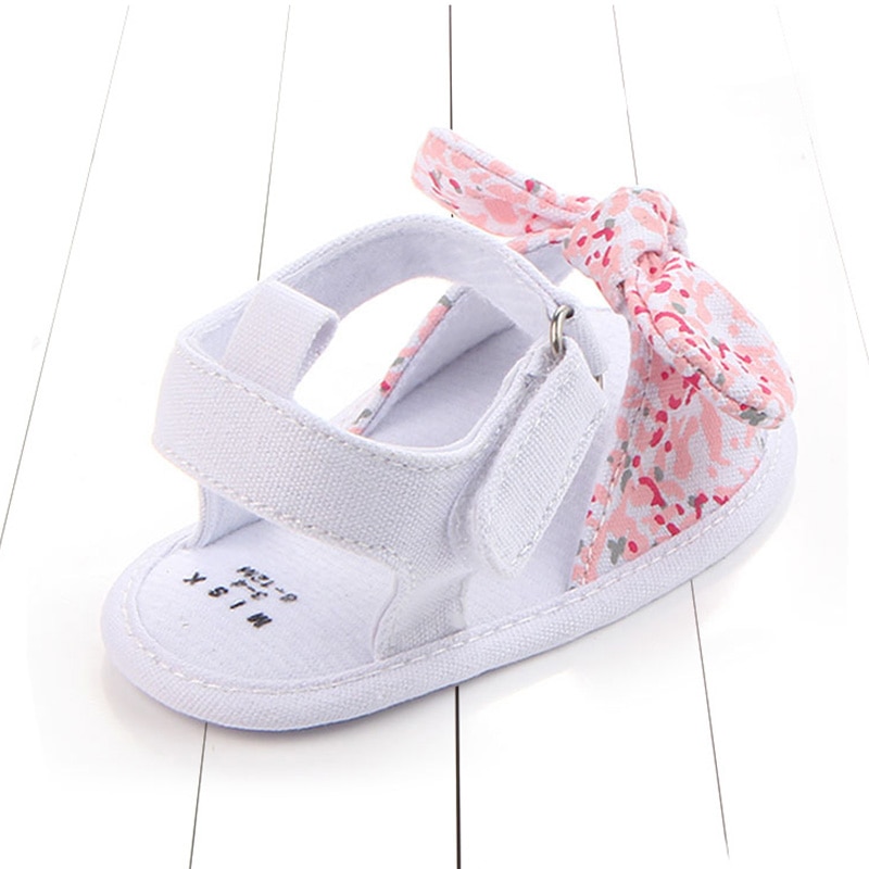 Ik hou van papa en mama zomer antislip babymeisjesschoenen mooie prinsessen strik bloemenprint baby sandalen baby peuter babyschoenen