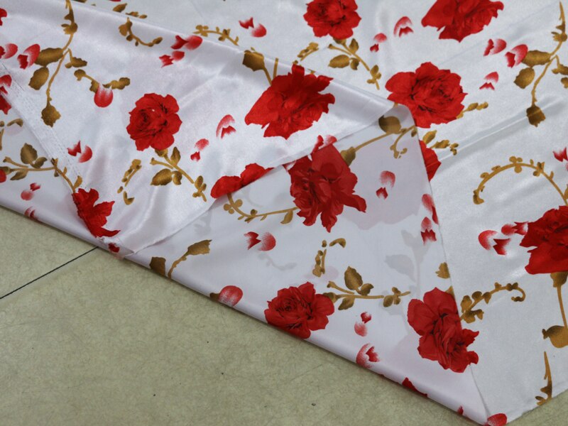 100cm*148cm röda rosor blommig charmeuse satin tyg klädväska foder tyg cheongsam tissu