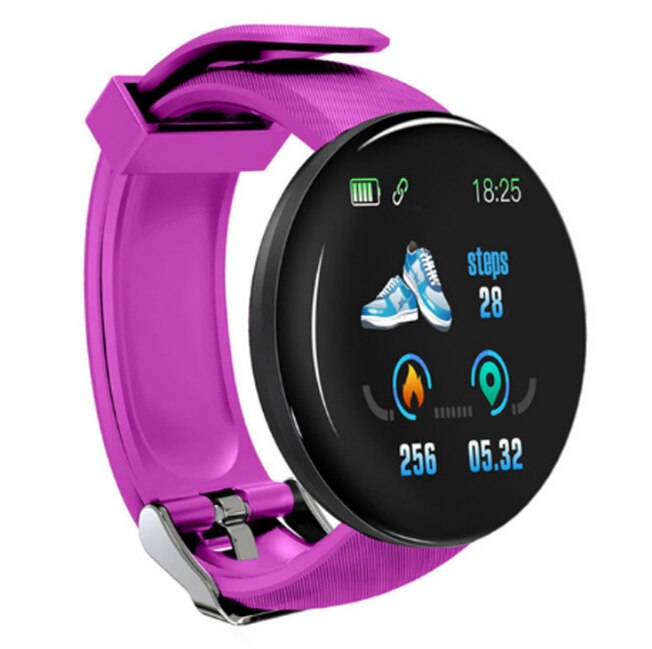 D 18 Waterdichte Bluetooth Armband Smart Horloge Hartslag Bloeddruk Activiteit Trackers Sport Smartwatch: purple