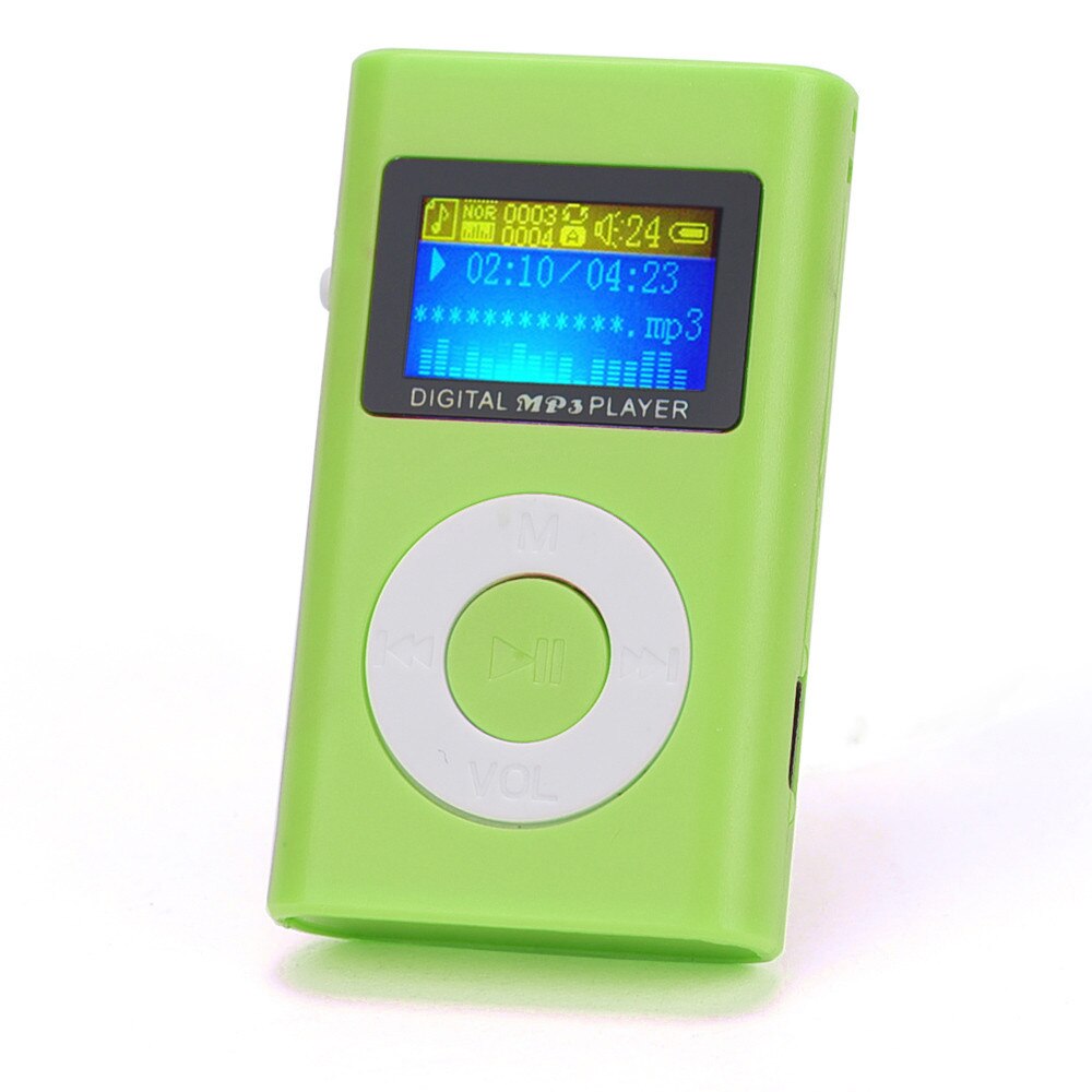 Ouhaobin Mp3 Player Brand Usb Mini MP3 Player Lcd-scherm Muziek Sport Walkman Ondersteuning 2/4/8/16Gb/32Gb Micro Sd Tf Card: green