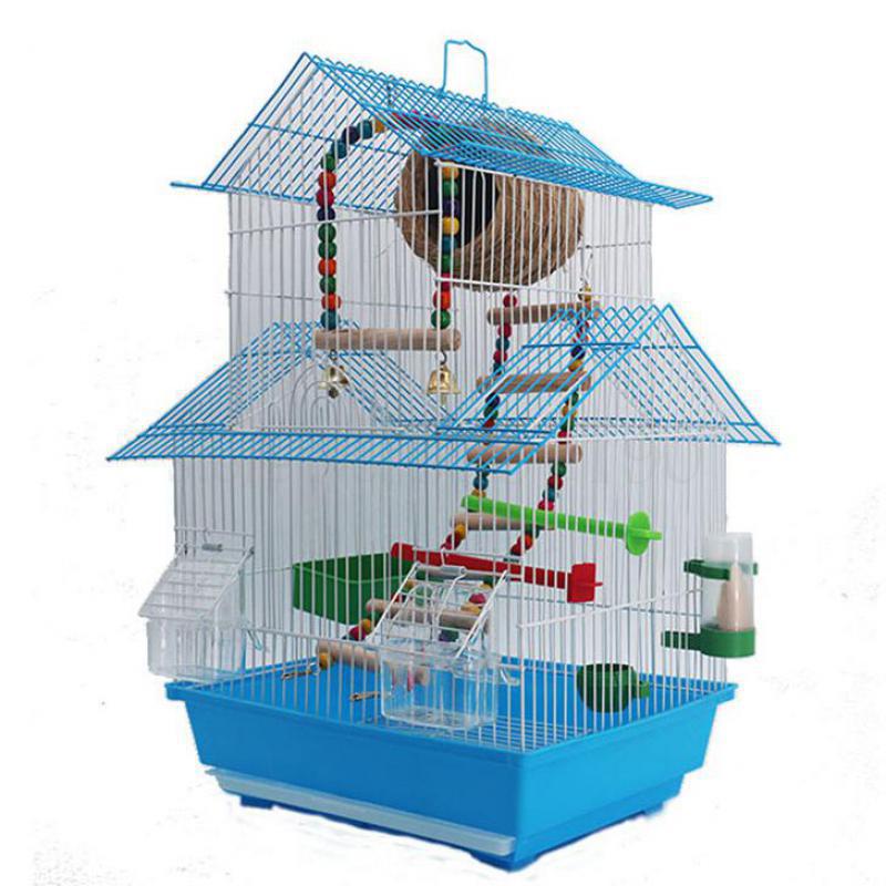 Parrot bird cage peony xuanfeng large villa cage wen bird pearl trumpet iron metal bird