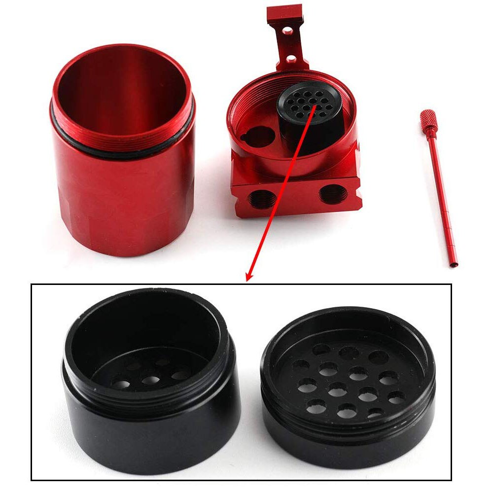 Universal Car Oil Catch Can Tank Kit Baffled Reservoir Fuel Tank 300ml with Parts Air Filter Baffled Tank Aluminum Oil CatchCcan